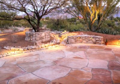 Flagstone Patio With Rock Walls Canyon Swales
