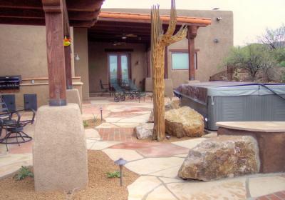 Tucson Patio, Pavers, and Walls- Landscape Architects- All Terrain Landscape Creations -Old World Theme